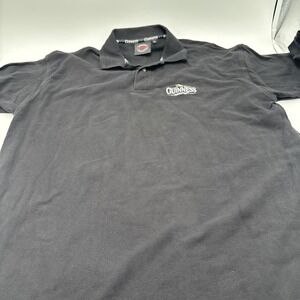 Guinness‎ Draught Polo Shirt Authentic Mens Black Embroidered Log Front XLT